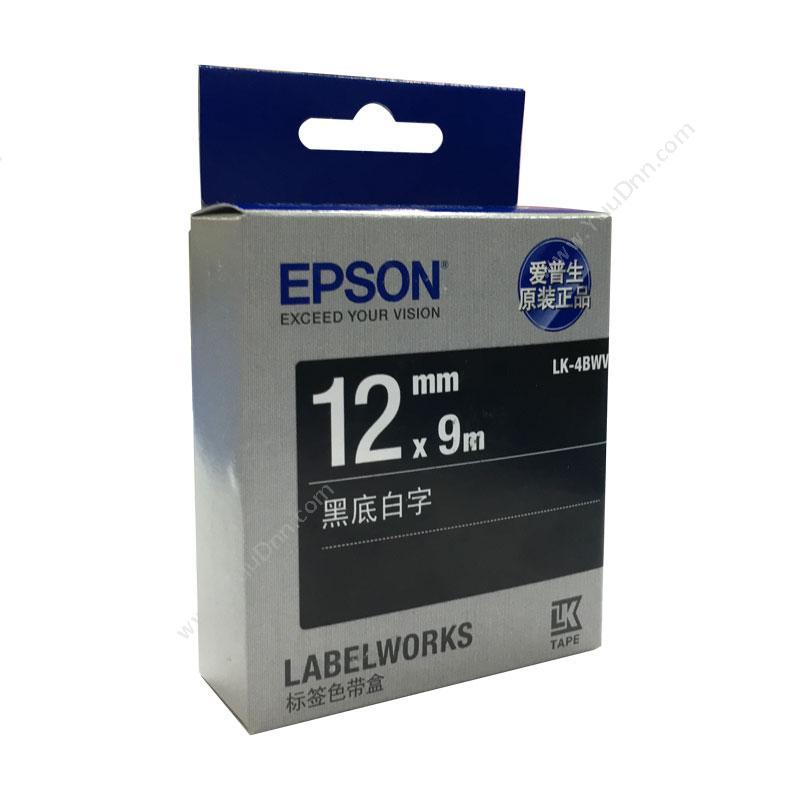 爱普生 Epson LK-4BWV 机用 12mm*9m    标准 黑底白字(适用 LW-400/600P/700/1000P) 碳带