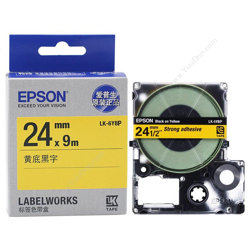 爱普生 EpsonLK-6YBP  24mm黑字/黄底9米碳带