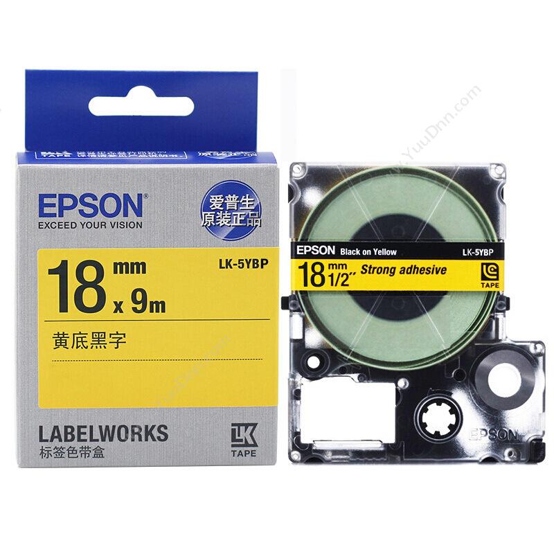爱普生 EpsonLK-5YBP  18mm黑字/黄底9米碳带