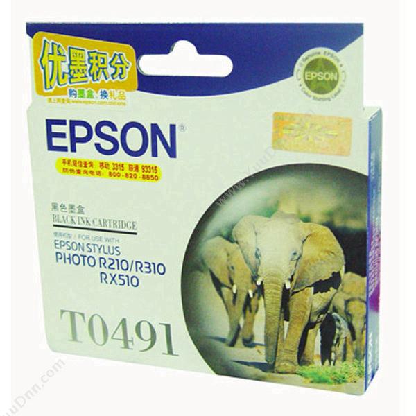 爱普生 EpsonT0491（C13T049180）（黑）（适用 Epson PHOTO R210/R230/R310/R350/RX510/RX630/RX650）墨盒