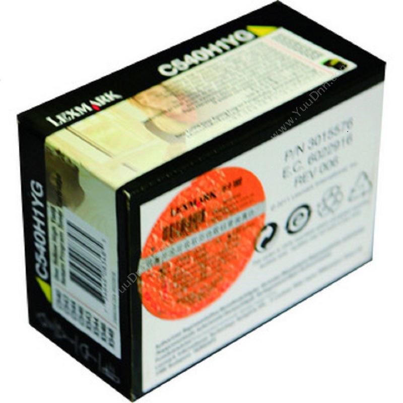利盟 Lexmark C540H1YG 高容量墨粉 2000页（黄）（适用 C540n/C543dn/X543、C544dn/C544dw/X544、2000页） 墨盒