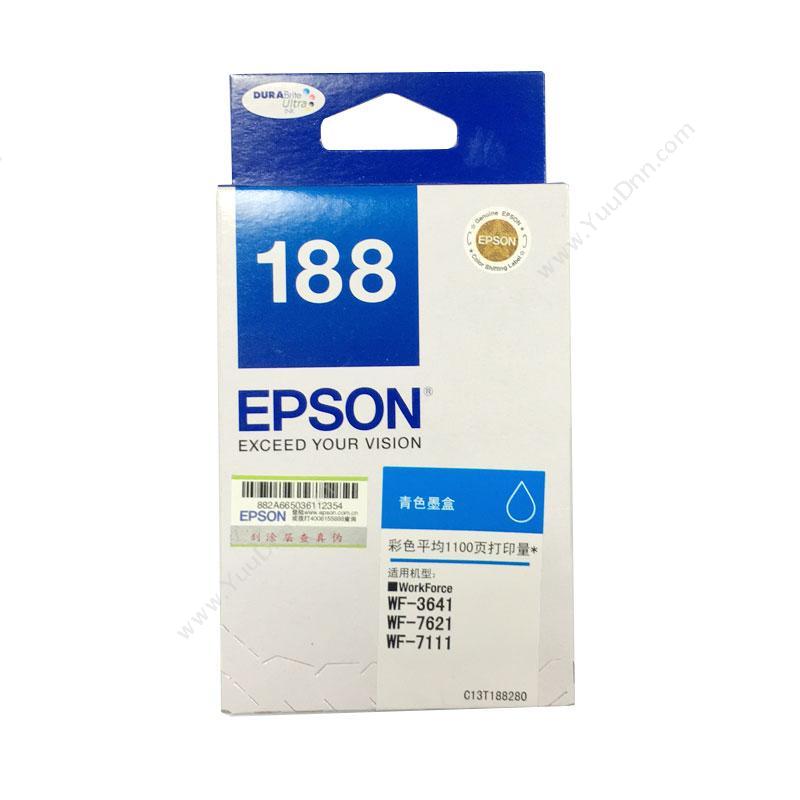 爱普生 EpsonT188280  1100页（青）（适用 Epson WF-7621/A3+）墨盒