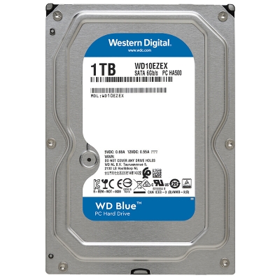 西部数据 WD WD10EZEX（蓝盘） 1TB 7200转64M SATA6Gb/s 硬盘