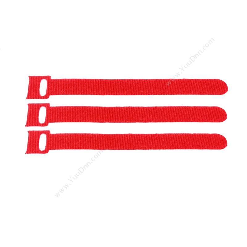 包尔星克 PowersyncCTM-C03R 双面紧扣式魔鬼粘 束线带 3条 （红）理线扎带