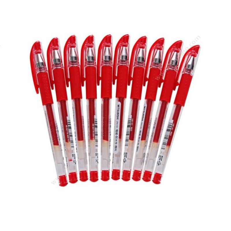 三菱 MitsubishiUM-151 极幼防水双珠水笔/啫哩笔 0.38 （红） 笔芯UMR-1插盖式中性笔