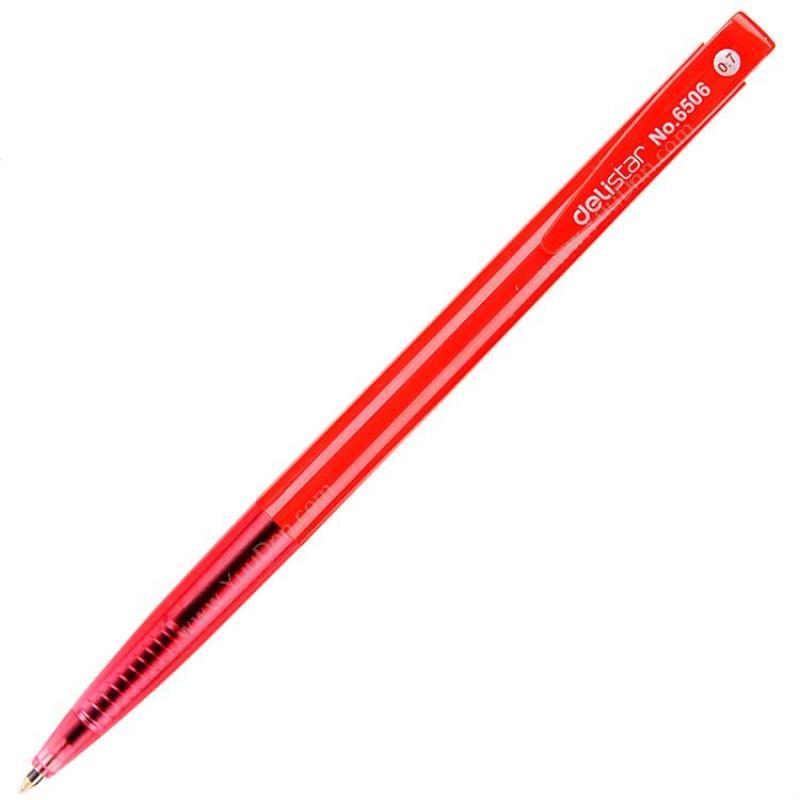 得力 Deli6506  60支/盒 0.7 （红）按压式圆珠笔
