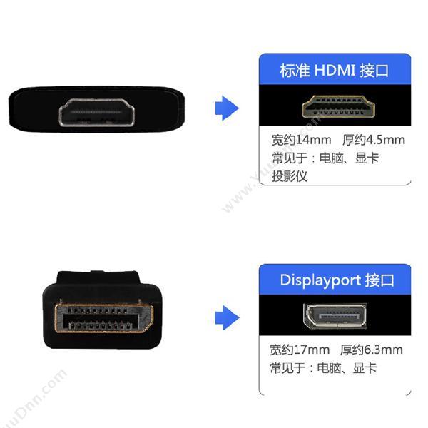 创乘 ChuangCheng CC308 DisplayPort转HDMI转换器 （黑） 扩展配件