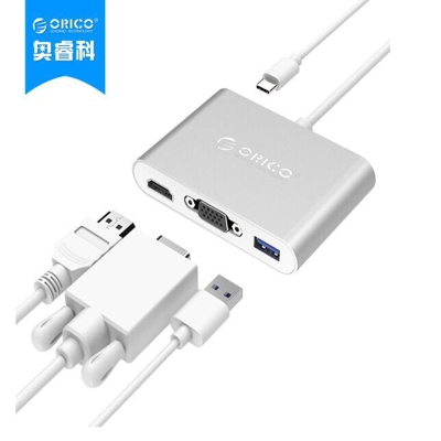奥睿科 Orico RCHV-SV USB （银）  TYPE-C*1 Type-A*1 VGA*1 HDMI*1 Fresco FL5002 15cm 扩展配件