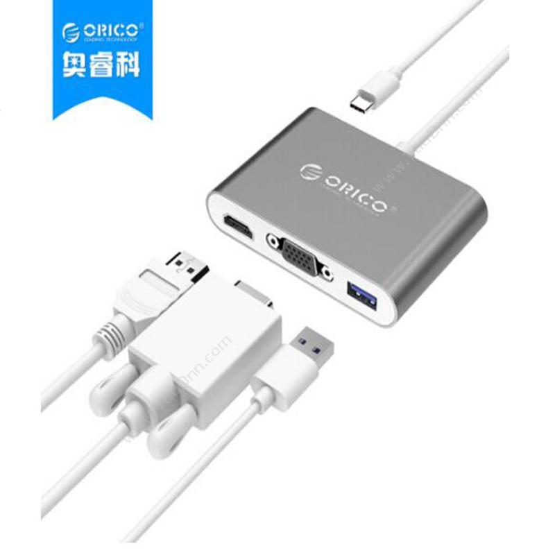 奥睿科 OricoRCHV-GY USB （灰）  TYPE-C*1 Type-A*1 VGA*1 HDMI*1 15cm扩展配件