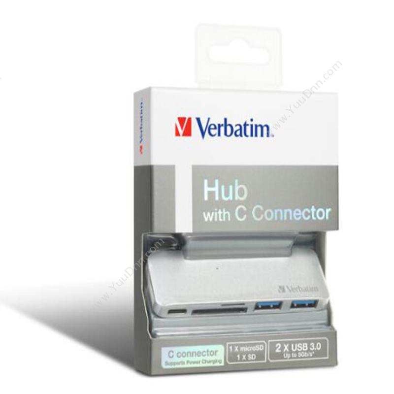 威宝 Verbatim 65045 USB hub集线  银色  Type C TO C扩展器(集成器) 二代魔盒 转换器