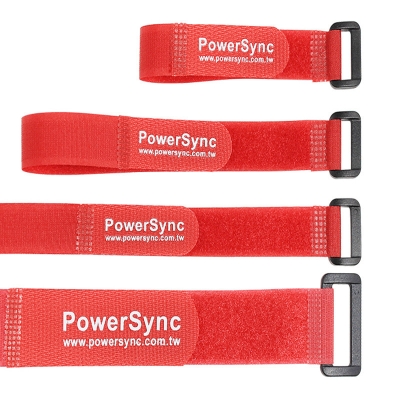 包尔星克 Powersync ACLTMGLCR2 魔术贴带扣扎带 20mm*200mm 10入 （红） 理线扎带