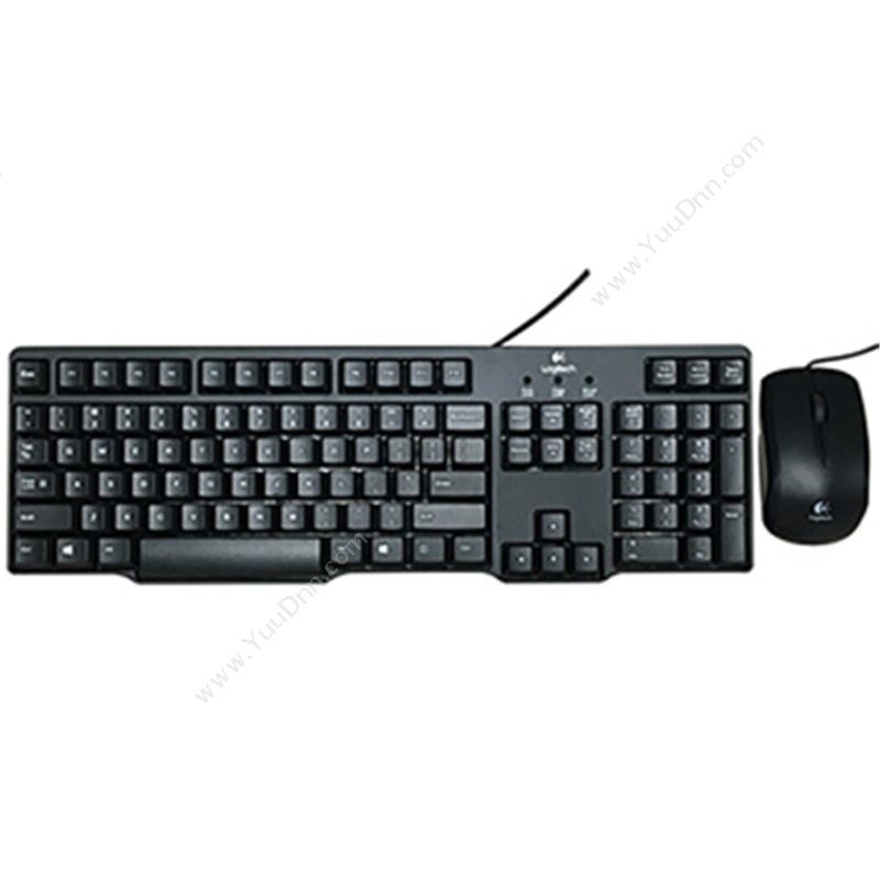 罗技 LogiMK100 二代有线键盘鼠标套装 （黑）键鼠套装