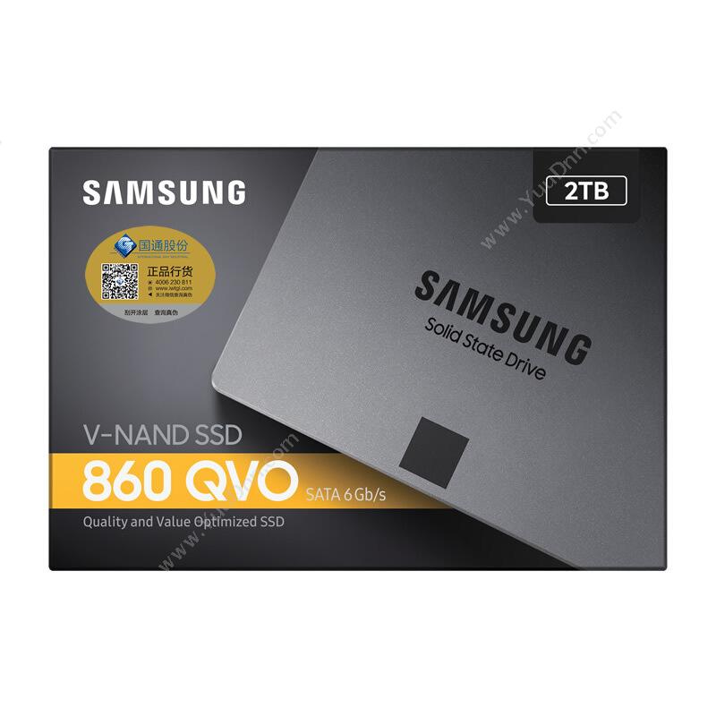 三星 Samsung MZ-76Q2T0BW SSD 2.5寸 SATA3.0接口 860 QVO 2TB（黑） 固态硬盘