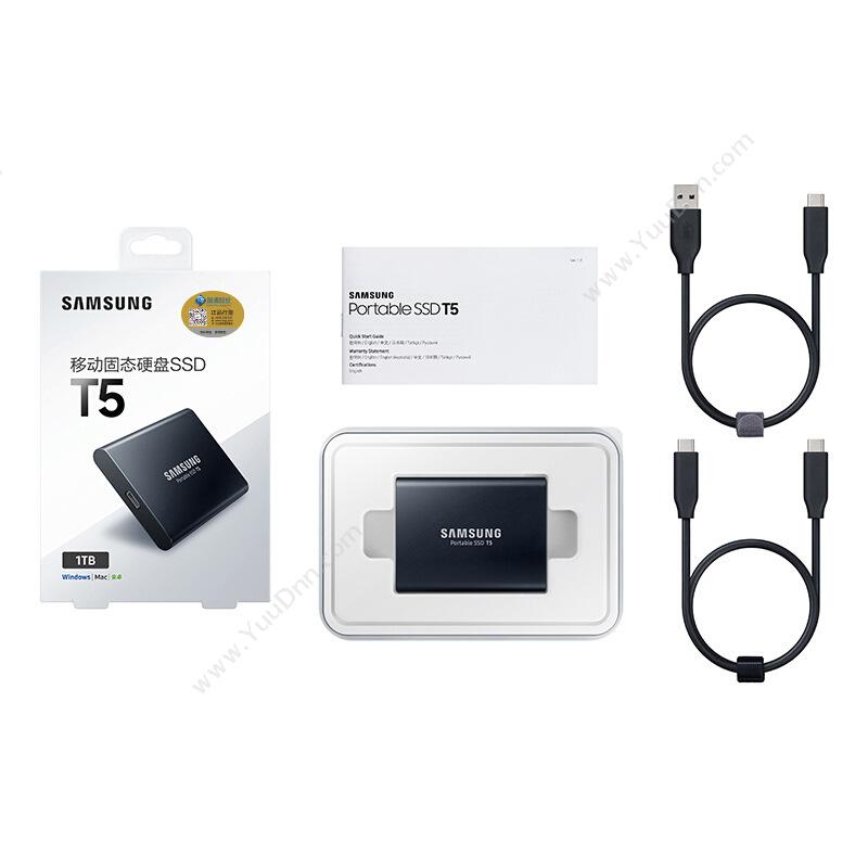 三星 Samsung MU-PA1T0B/CN Type-c USB3.1  固态（PSSD）T5 1TB（黑） 移动硬盘