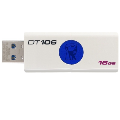 金士顿 Kingston DT106/16GB 闪存盘优盘高端车载 USB3 白（蓝） U盘