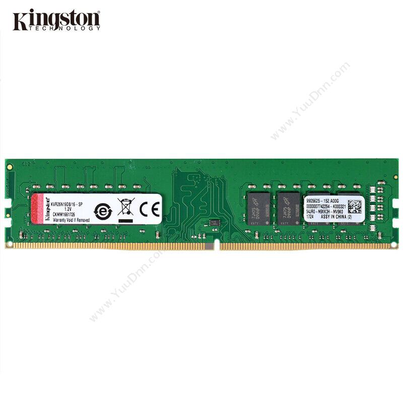 金士顿 KingstonKVR26N19D8/16 16GB  DDR4 2666内存