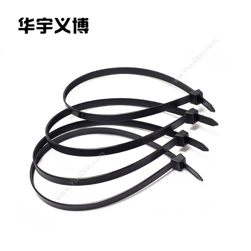 华宇义博 自锁式尼龙扎带 PA66材质 线缆扎带 （黑） 8*450mm （黑） 包 理线扎带