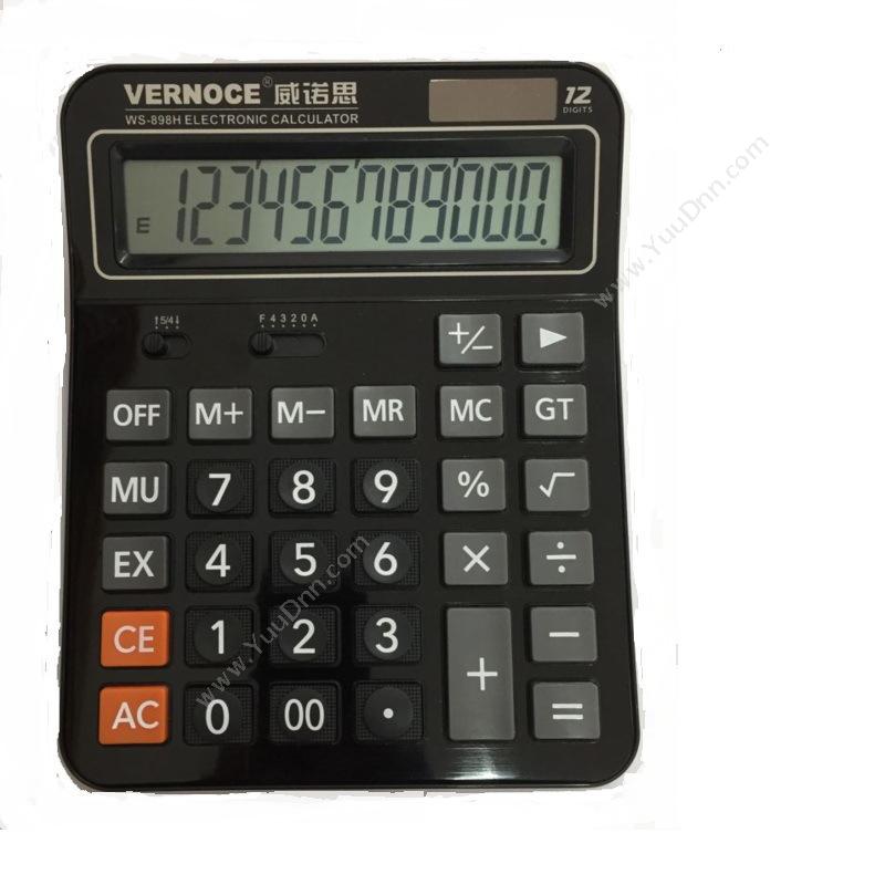 威诺思 Vernoce WS-898H 计算器 长24CM*宽16CM*高4CM 亮（黑） 常规计算器