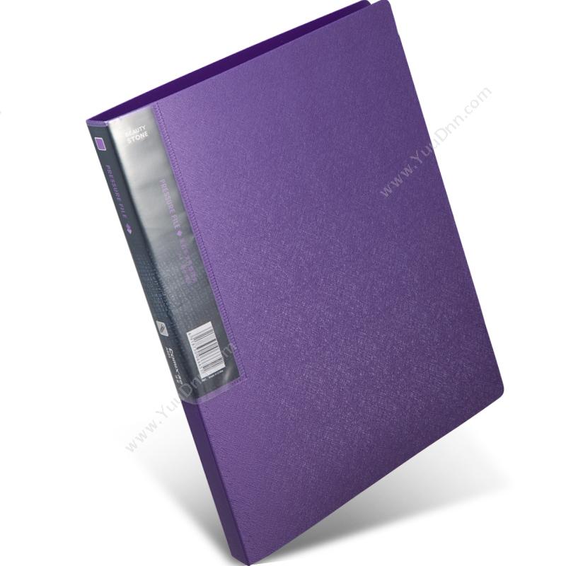 齐心 Comix A623 美石系列PP单长押夹 A4 珠紫色 20个/盒，80个/箱 轻便夹