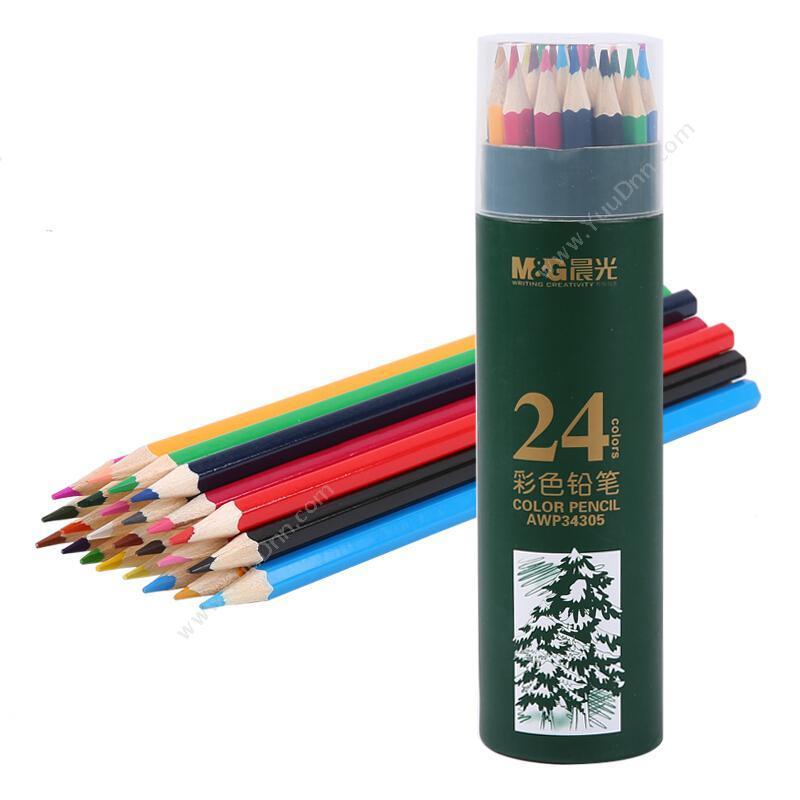 晨光文具 M&GAWP34305 木质彩色儿童绘画彩铅 24支/筒铅笔