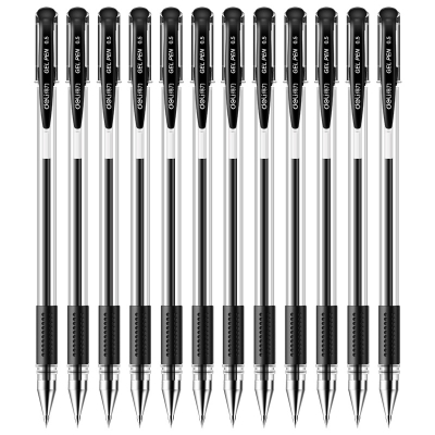 得力 Deli 6600ES 中性笔 0.5mm （黑） 插盖式中性笔