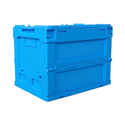 连和静音 Uni-Silent LH-604032C 折叠式周转箱（带盖） 外径尺寸：600*400*320mm 蓝色 周转箱