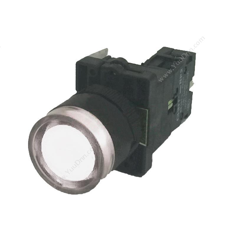 正泰 CHINTNP2-EW3165 24V LED （白）平带灯 1常开1常闭带灯按钮