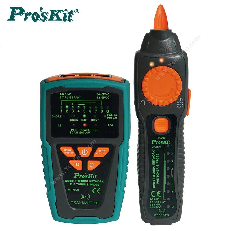 宝工 ProsKit宝工 MT-7029-C 抗干扰型音频网络PoE查线器  绿色寻线仪