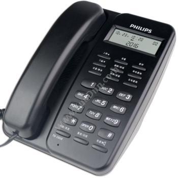 飞利浦 PhilipsTD-2808电话机来电显示免电池免提座机固话联保 深蓝色有绳电话