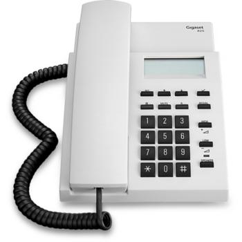 集怡嘉 Gigaset 825 电话机座机一键拨号免提通话 白色 有绳电话