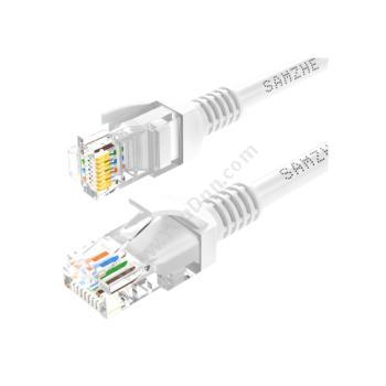 山泽 SamZheBHE-6010 六类工程级非屏蔽网络跳线CAT6网线 （白） 1米六类网络跳线