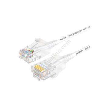 山泽 SamZhe SZB-3050 超六类非屏蔽网络跳线UTP超细圆线网线 （白） 5米 六类网络跳线