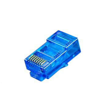 安讯仕 AXS8P8C 六类非屏蔽RJ45网络水晶头(一体式)3U（蓝） 100个/盒水晶头