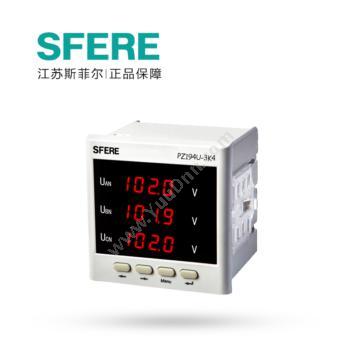 斯菲尔 Sfere 三相电压表 带4-20mA模拟量输出 PZ194U-3K4 AC100V-3P3W 数字钳形表