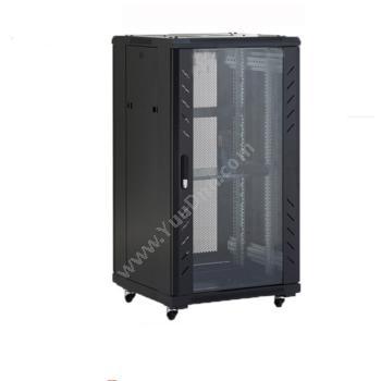 辉腾机柜 Huiteng22U机柜E2.6622（黑）色玻璃门加厚款 600宽600深服务器机柜