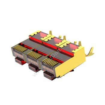 安普康 AmpCom七类铜壳镀金屏蔽水晶头（红）10个装AMCAT7BGP10(RD)水晶头