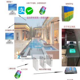 深圳市君联创新温泉手牌一卡通二次消费系统,闸机自助回收手牌桑拿足疗洗浴