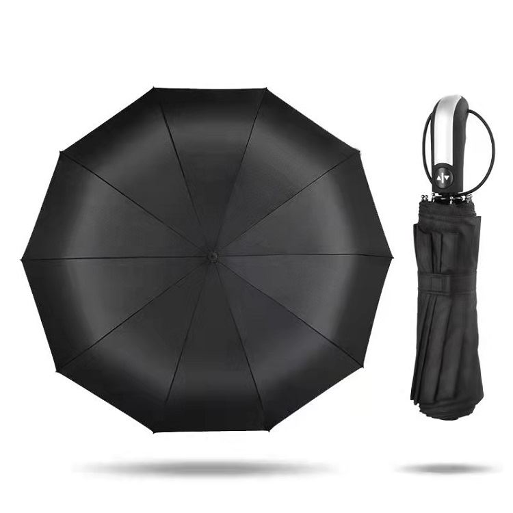 美立方三折10骨全自动黑胶晴雨两用商务伞雨伞雨具