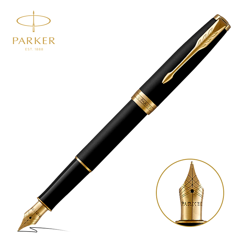 派克 Parker15款卓尔磨砂黑杆金夹墨水笔宝珠笔/钢笔