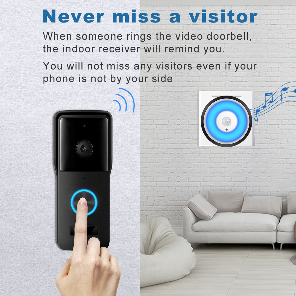 物果智家 Smart Doorbell with PIR Night Light Door Chime 可视门铃