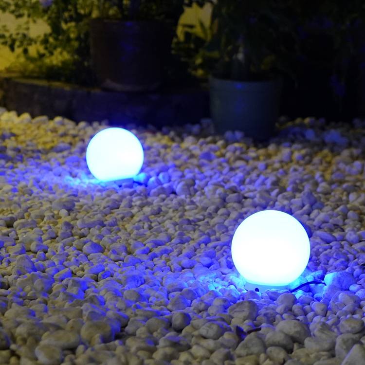 物果智家 智能太阳能一拖八小白球庭院装饰灯 地插灯