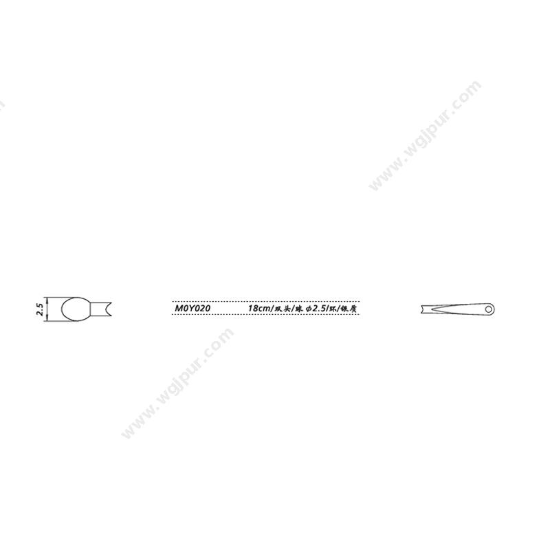 金钟肛痿探针 M0Y020（18cm双头 球φ2.5/环 银质）泌尿用钩针