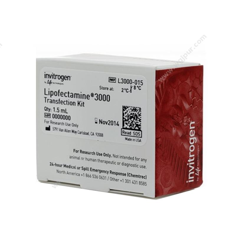 InvitrogenLipofectamine 3000 转染试剂 1.5mL L3000015细胞转染